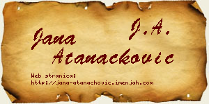 Jana Atanacković vizit kartica